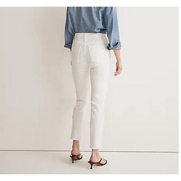 NWT Madewell Women's Straight Leg Stovepipe Denim Jeans Pure White Size 32 - Picture 2 of 12